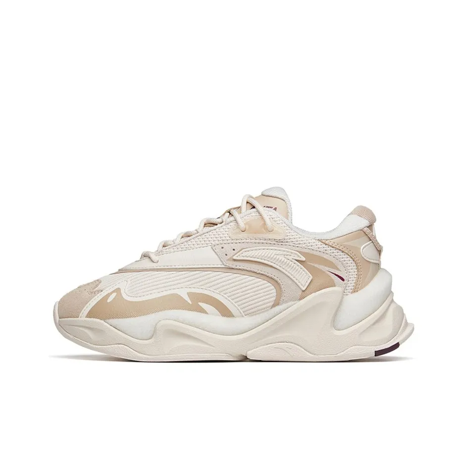 ANTA Нижняя юбка устойчивая к истиранию дышащая низкий топ кроссовки с толстой подошвой женские грязно-серый