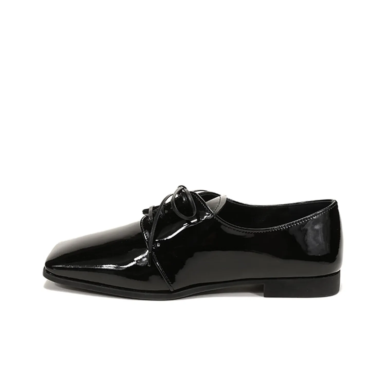 PRADA Patent Lace Up Derby Shoes 'Black' Women's