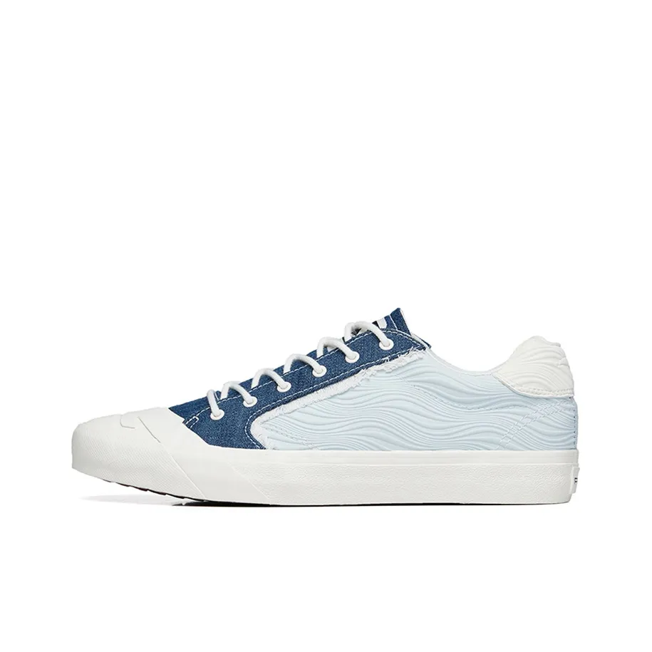 Anta Anti-Slip And Wear-Resistant Breathable Low-Top Canvas Shoes Men's White Blue