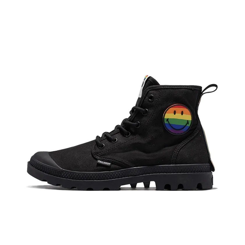 Palladium Pampa Smiley Pride Устойчивый к истиранию Низкий Топ Кеды Унисекс Черный