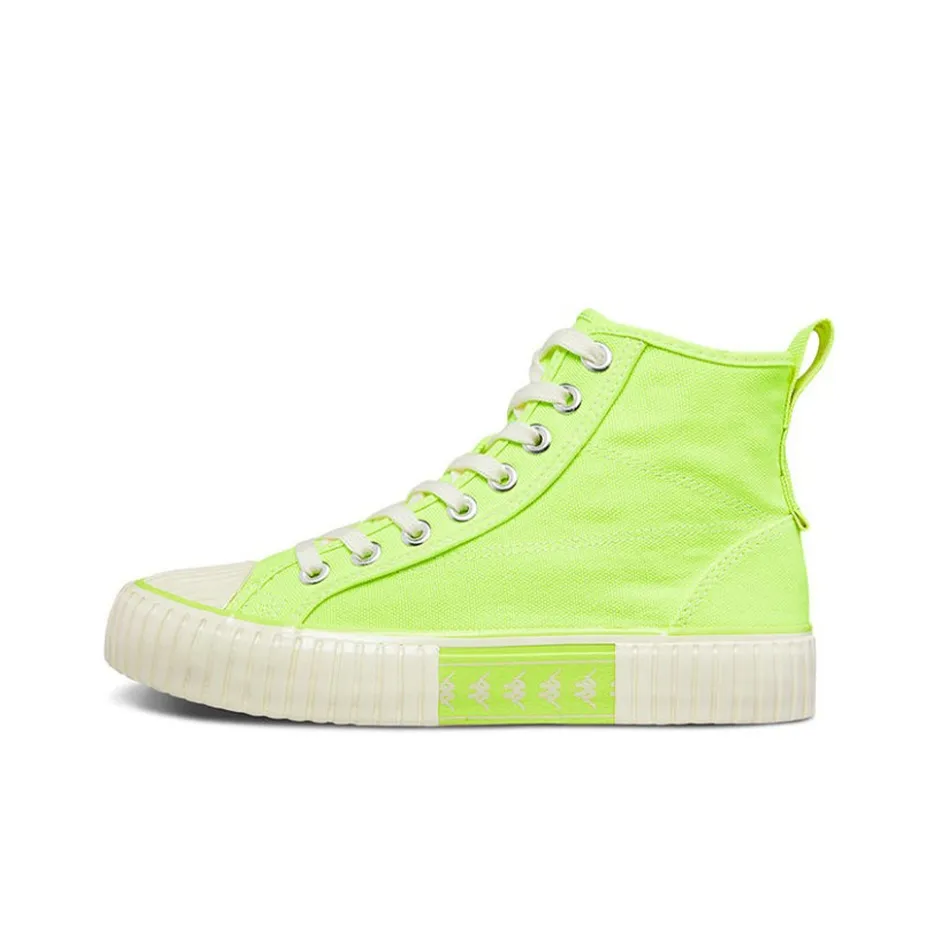 KAPPA противоскользящие устойчивые к истиранию высокие топы кеды женские неоново-желтые