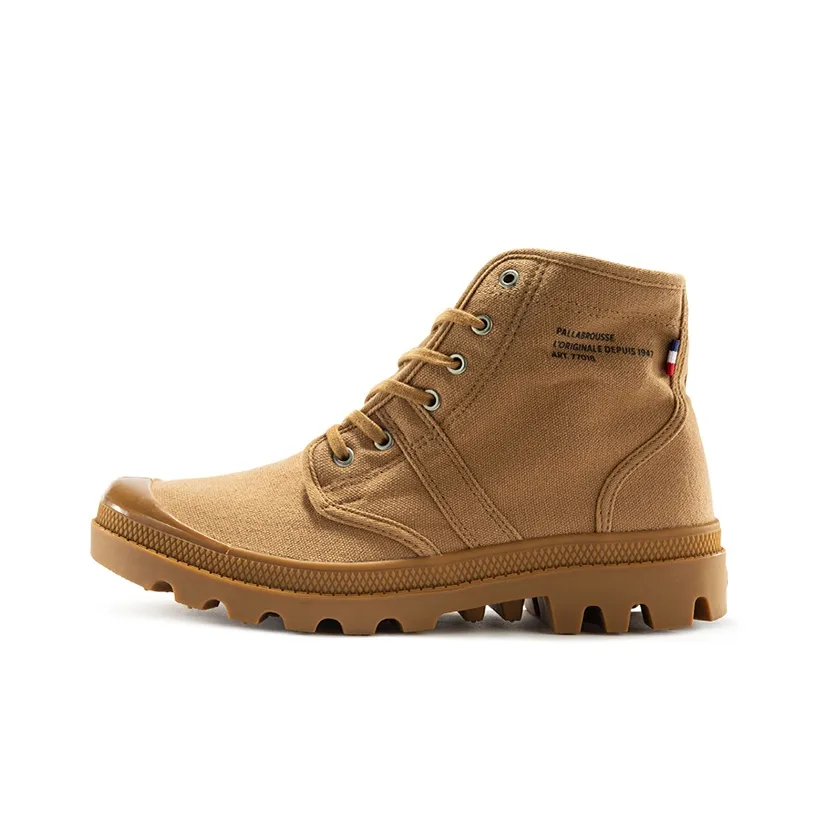 Palladium Slip Resistant, Abrasion Resistant, Cushioning, Breathable High Top Canvas Shoes Unisex Ancient Wood Color