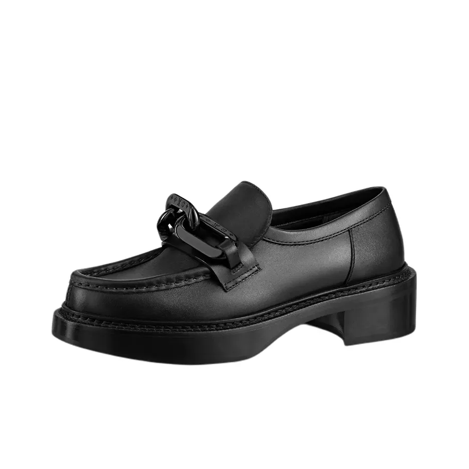 LOUIS VUITTON Lv Academy Loafers 'Black With Chain' Women's