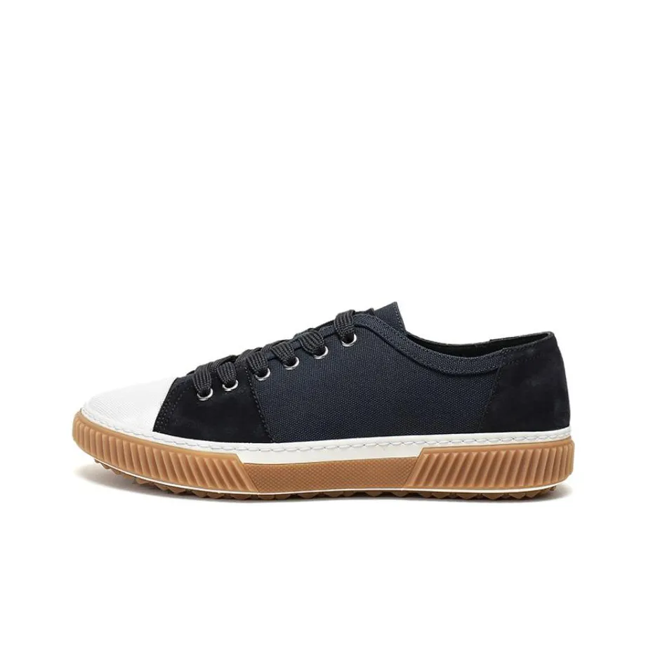 PRADA Canvas Shoes Men Low Top Blue