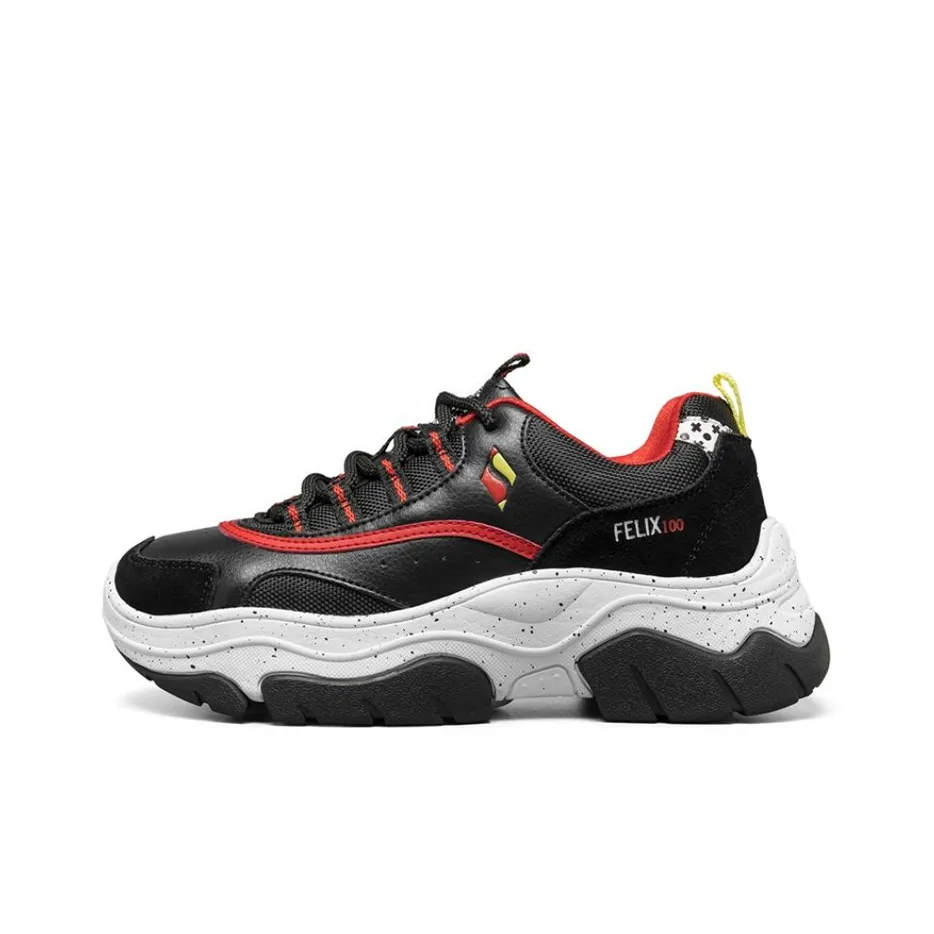 Skechers Низкий топ массивные кроссовки женские черные красные