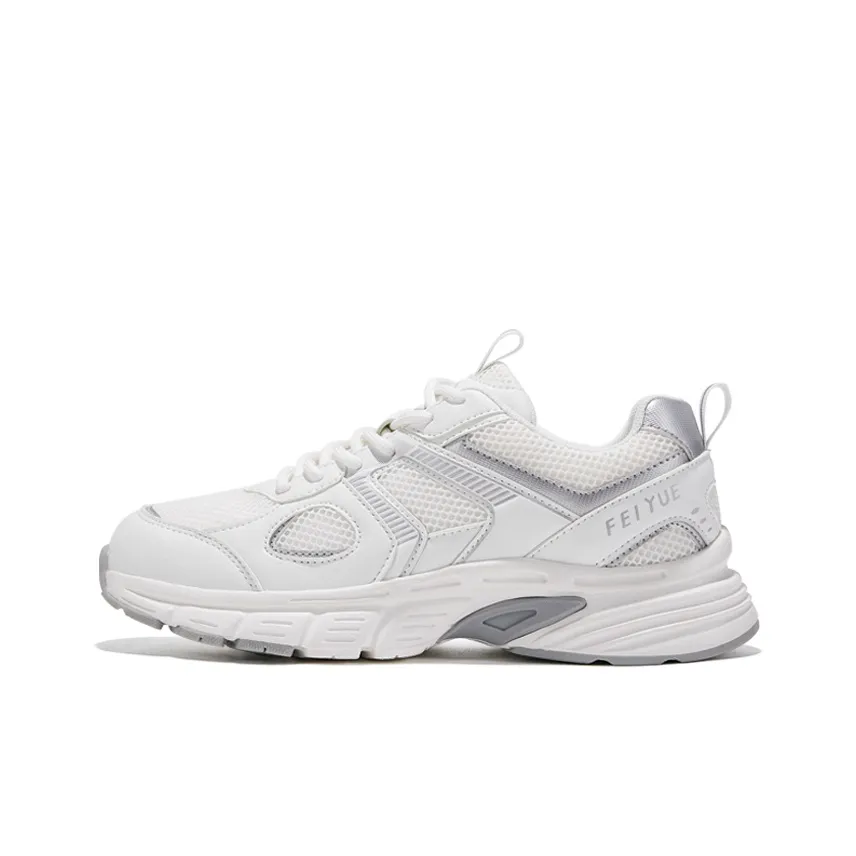 Feiyue Low Top Chunky Sneakers Women's White Silver