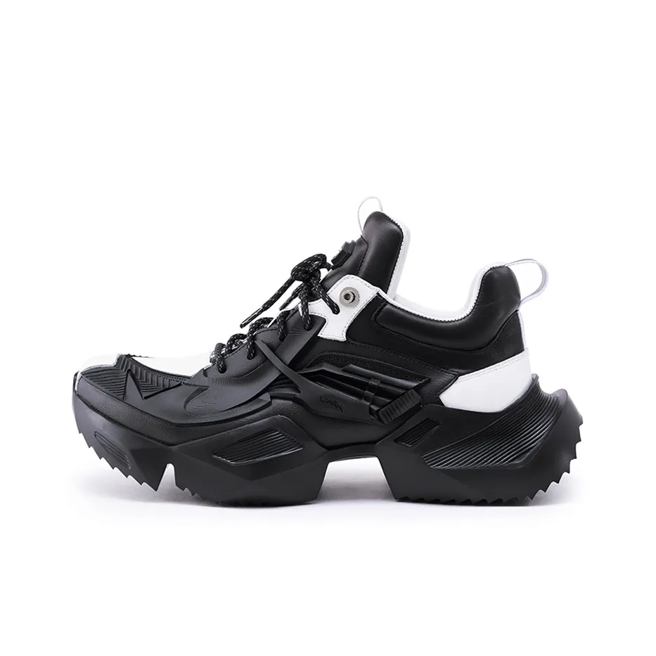 OGR Mecha Four Seasons Chunky Sneakers Unisex Low top Black White