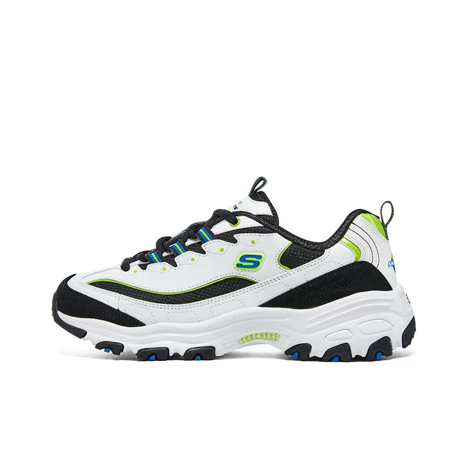 Skechers D'LITES 1,0 Earth Низкий Топ Толстая Подошва Кроссовки Женские Белые Черные Синие