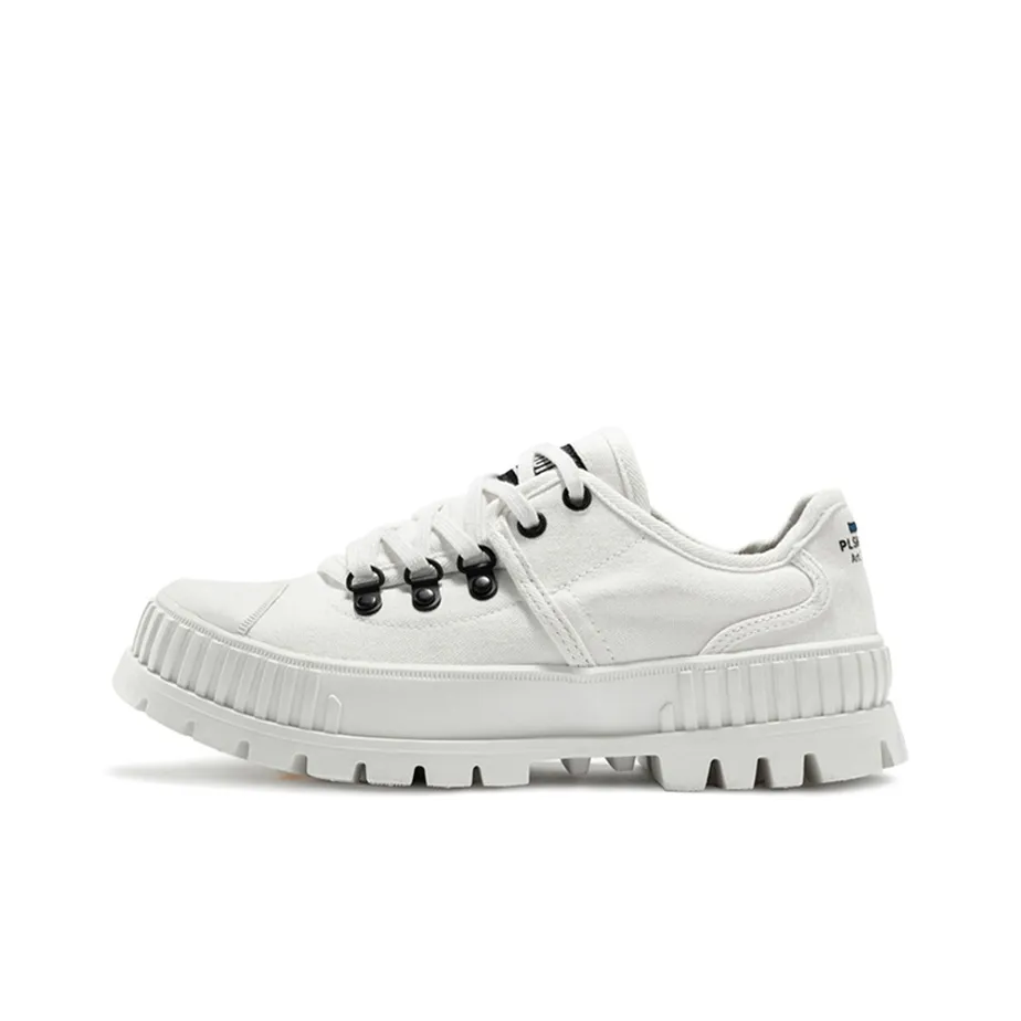 Palladium Pallashock Hkr Lo Anti Slip Wear Resistant Breathable Height Increasing Low Top Canvas Shoes Unisex White