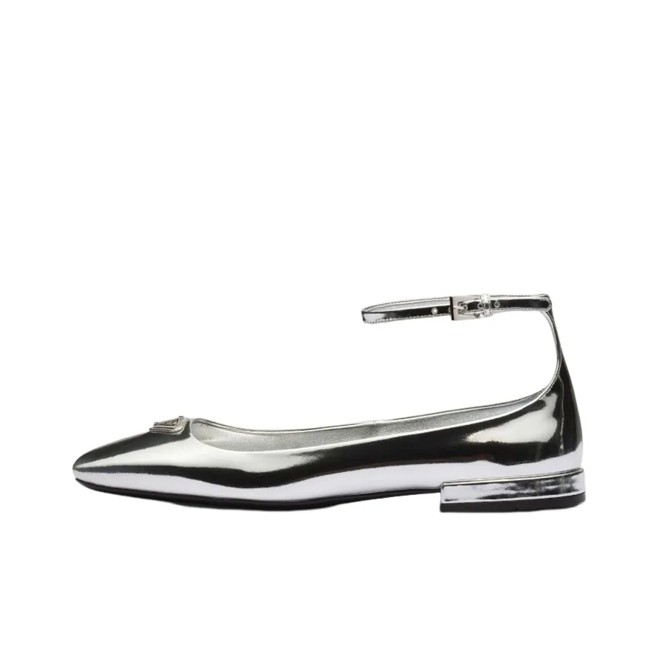 PRADA Flat Shoes Women's Silver