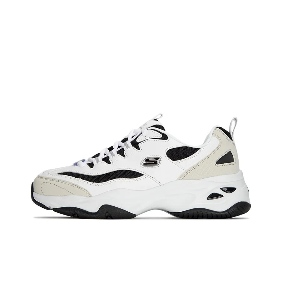 Skechers D'LITES 4,0 Milk Tea Bear Low Top Cushioned Sneakers Women's White Black