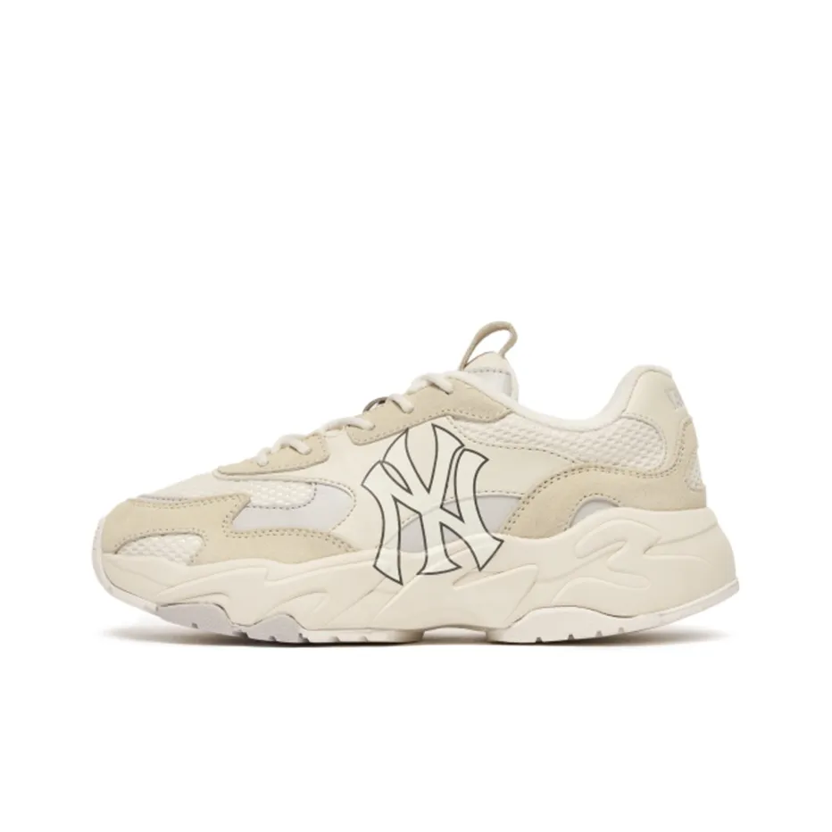 MLB Big Ball Chunky Lite SD Cushioning Anti Slip Wear Resistant Breathability Low Top Chunky Sneakers Unisex Khaki