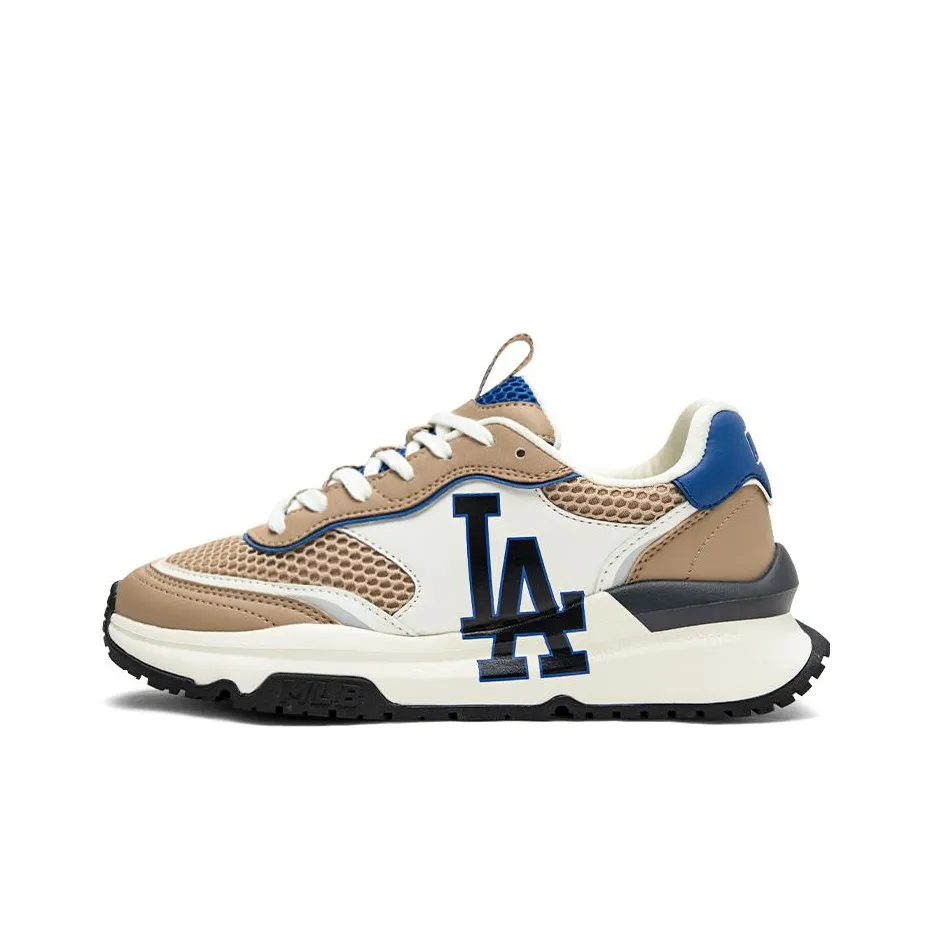 MLB Chunky Runner Slip-Resistant Abrasion-Resistant Low Top Footwear Unisex Khaki White MLB Chunky Runner Противоскользящий Устойчивый к истиранию Низкий Топ Обувь Унисекс Хаки Белый