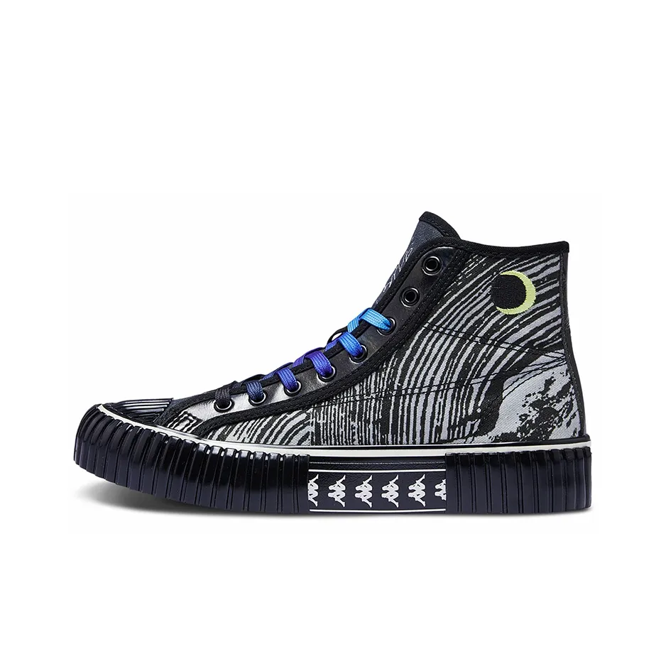 KAPPA противоскользящие устойчивые к истиранию высокие топы кеды унисекс черные