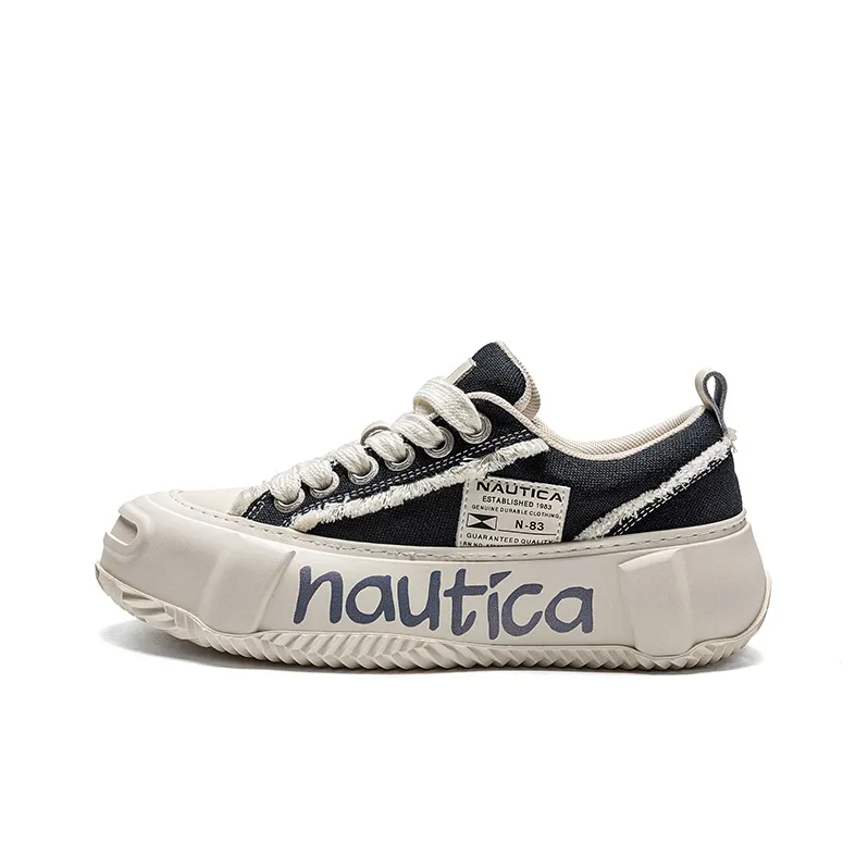 NAUTICA Anti Slip Wear Resistant Low Top Canvas Shoes Men's Black