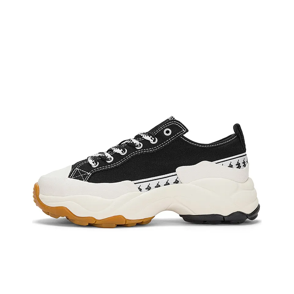 KAPPA противоскользящие устойчивые к истиранию низкие топ кеды женские черный белый