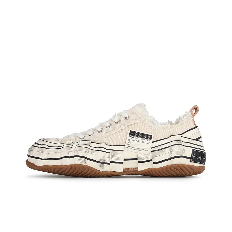 XVESSEL Canvas Shoes Unisex Low Top Ecru/Brown