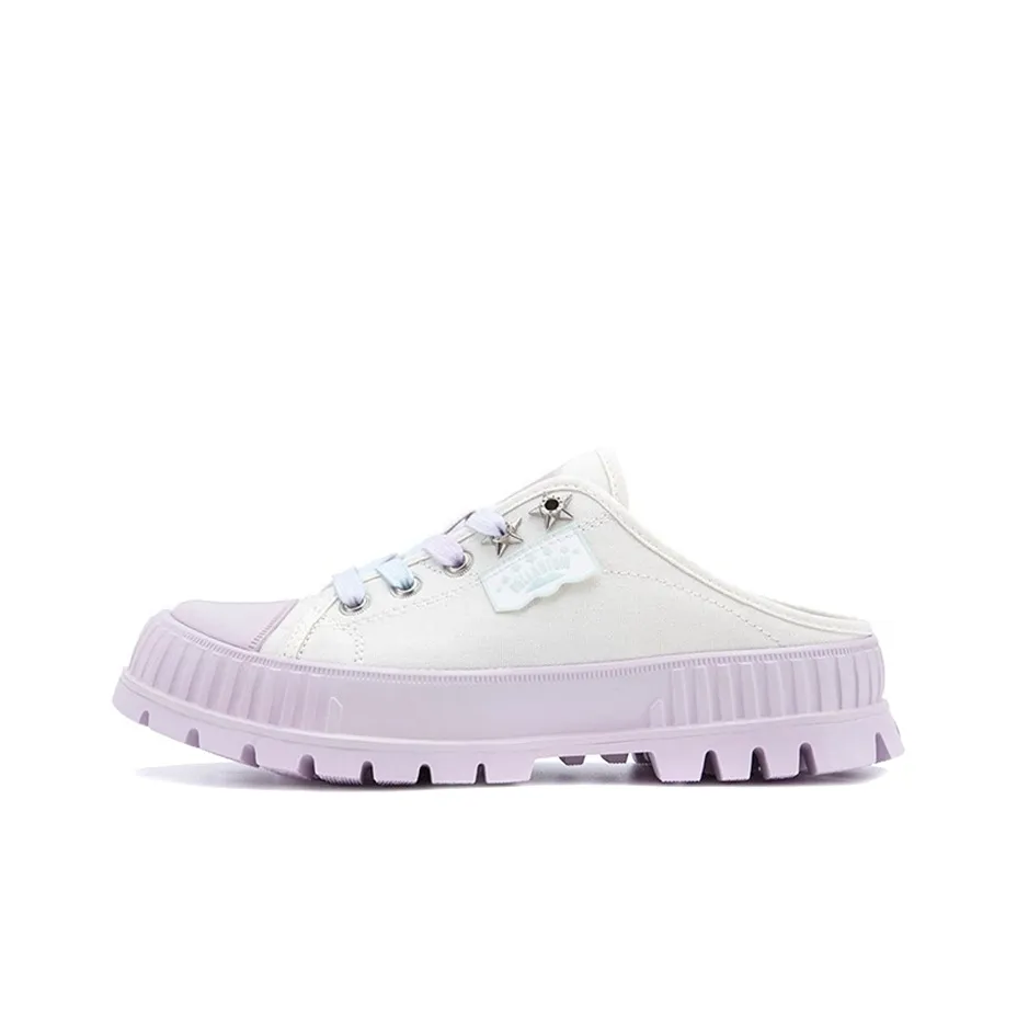 Palladium Palla Shock Mule Slip Resistant, Abrasion Resistant, Breathable Low Top Canvas Shoes Women's White Purple