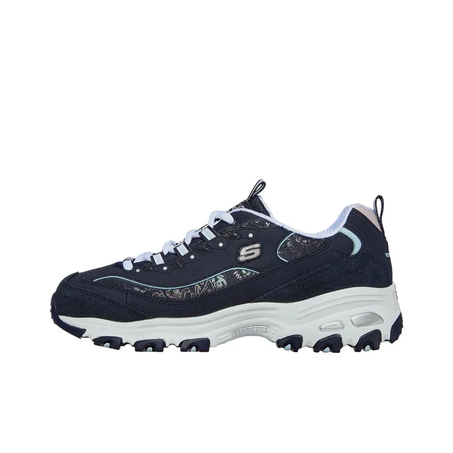 Skechers D'Lites Sparkling Rain Abrasion-Resistant Low-Top Chunky Sneakers Women's Marine Blue