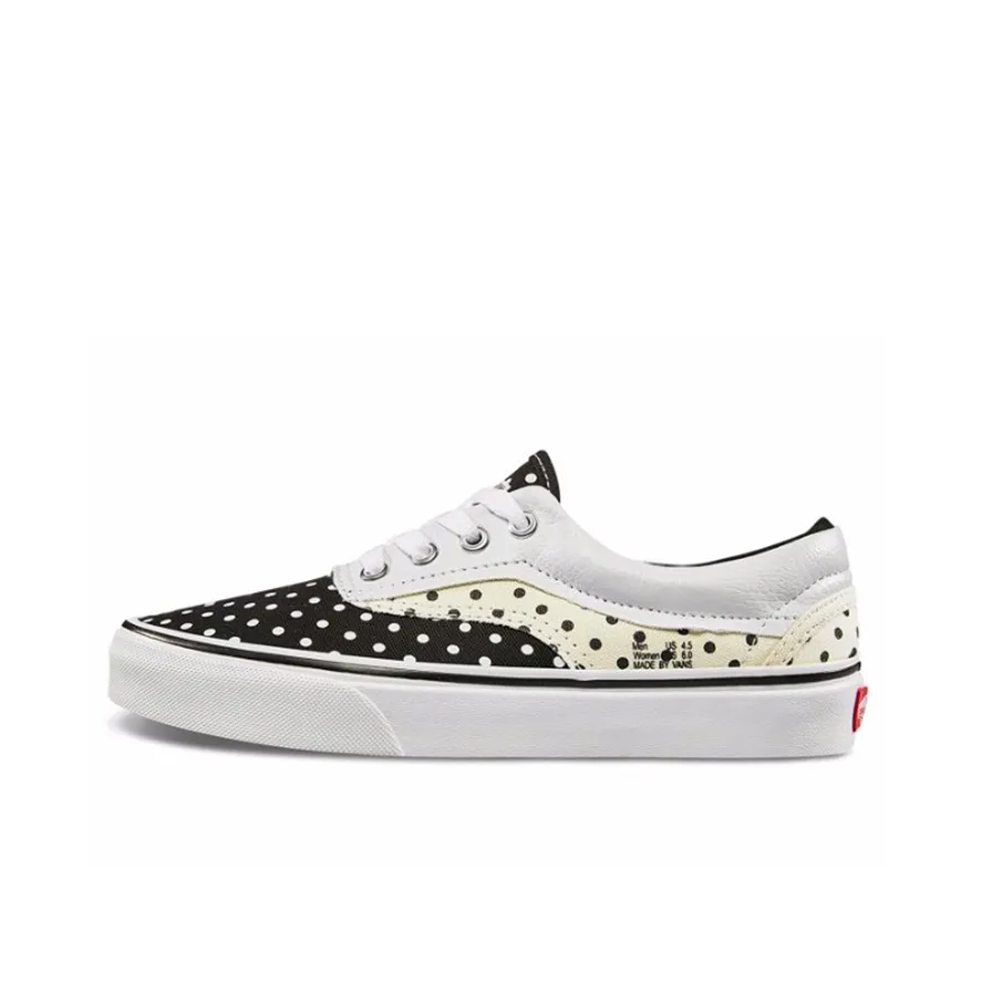 Vans Era Low Top Canvas Shoes Women's Black Polka Dot