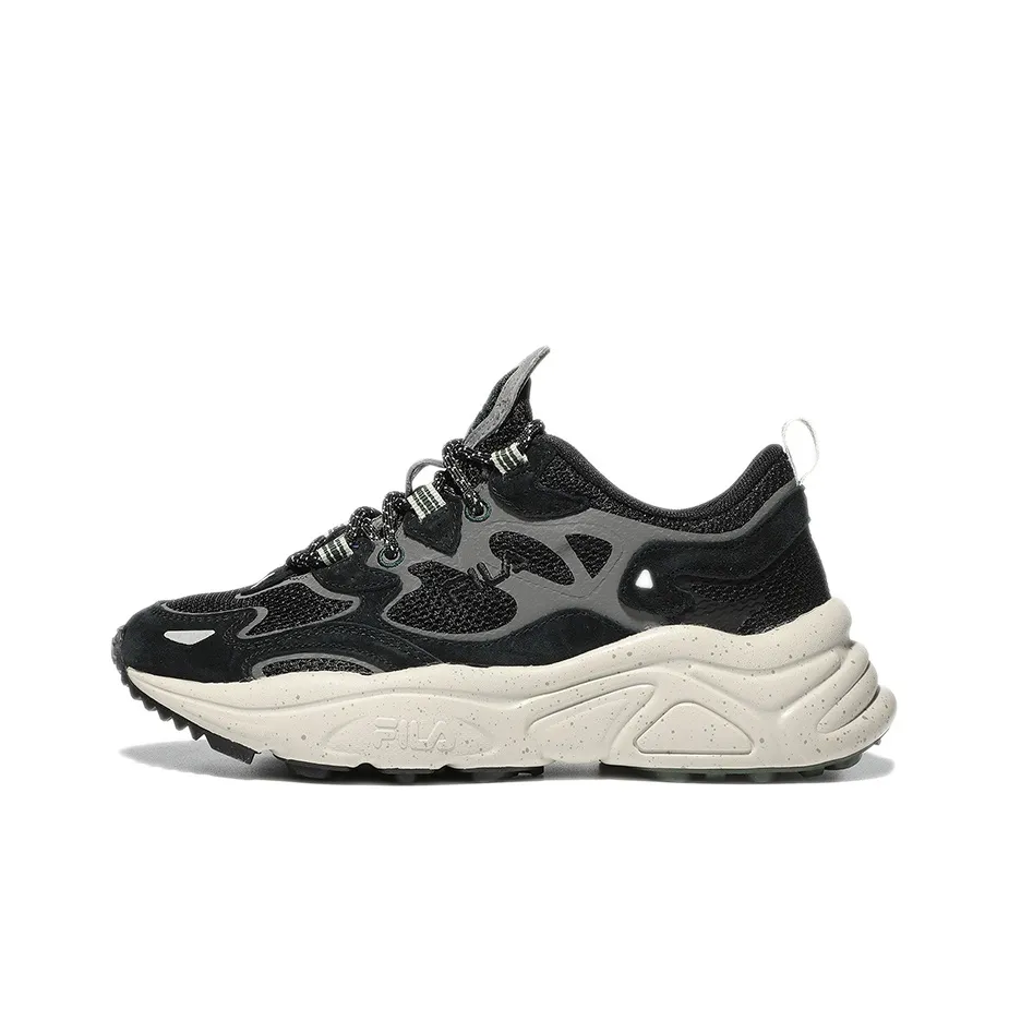 FILA Low Top Sneakers Low Top Chunky Sneakers Unisex Black Gray Korean Style