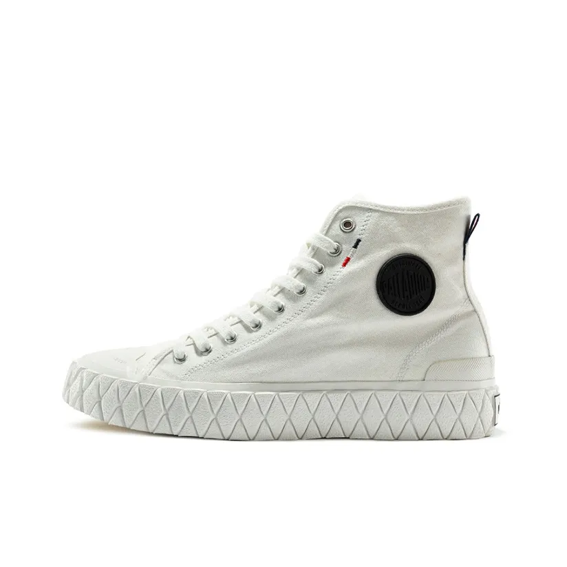 Palladium Palla Ace Cvs Mid Anti Slip And Wear Resistant Breathable High Top Canvas Shoes Unisex White