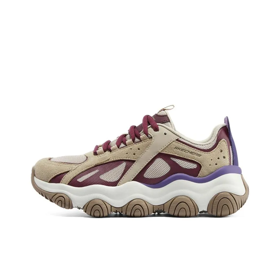 Бежево-фиолетовый x Skechers Rover X Low Топ Толстая подошва Кроссовки Женские Красно-коричневый