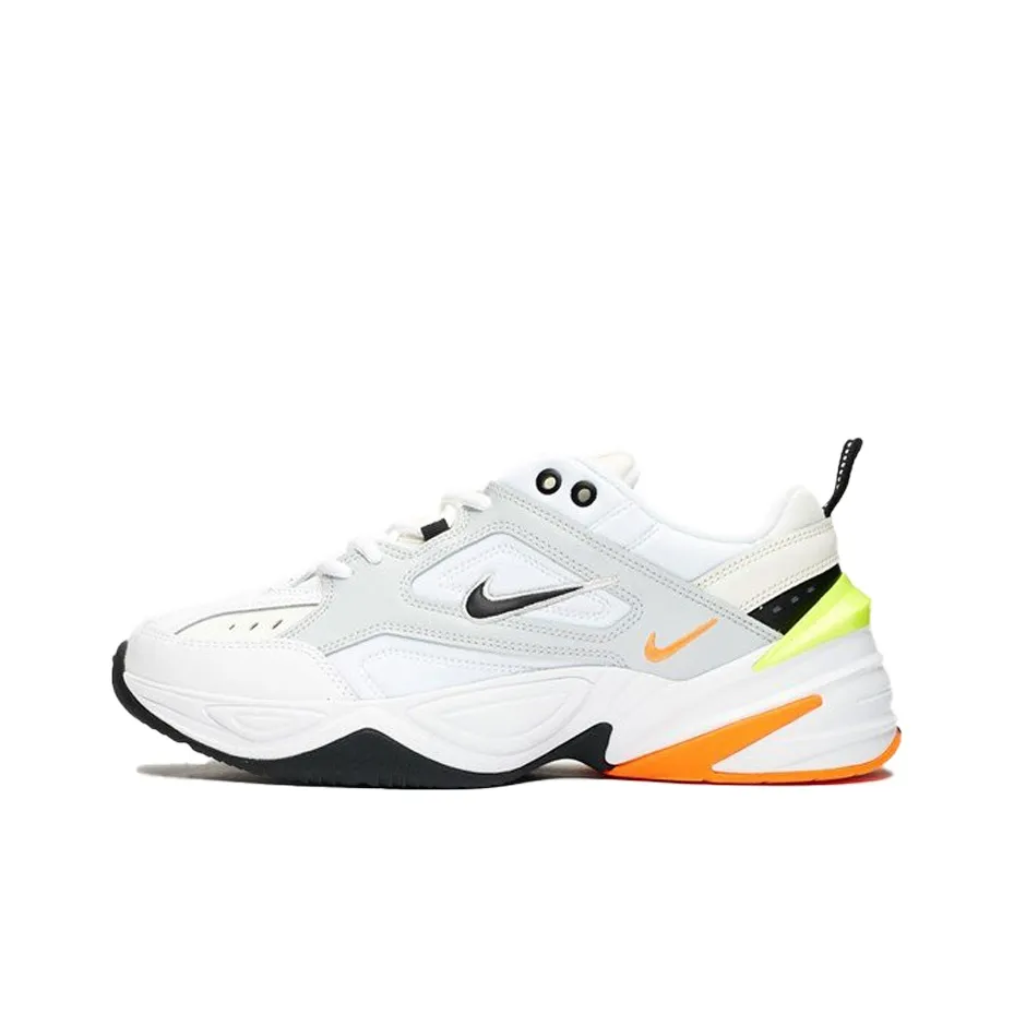 Nike M2K Tekno Low Топ Толстая подошва Кроссовки Унисекс Белый Оранжевый Желтый