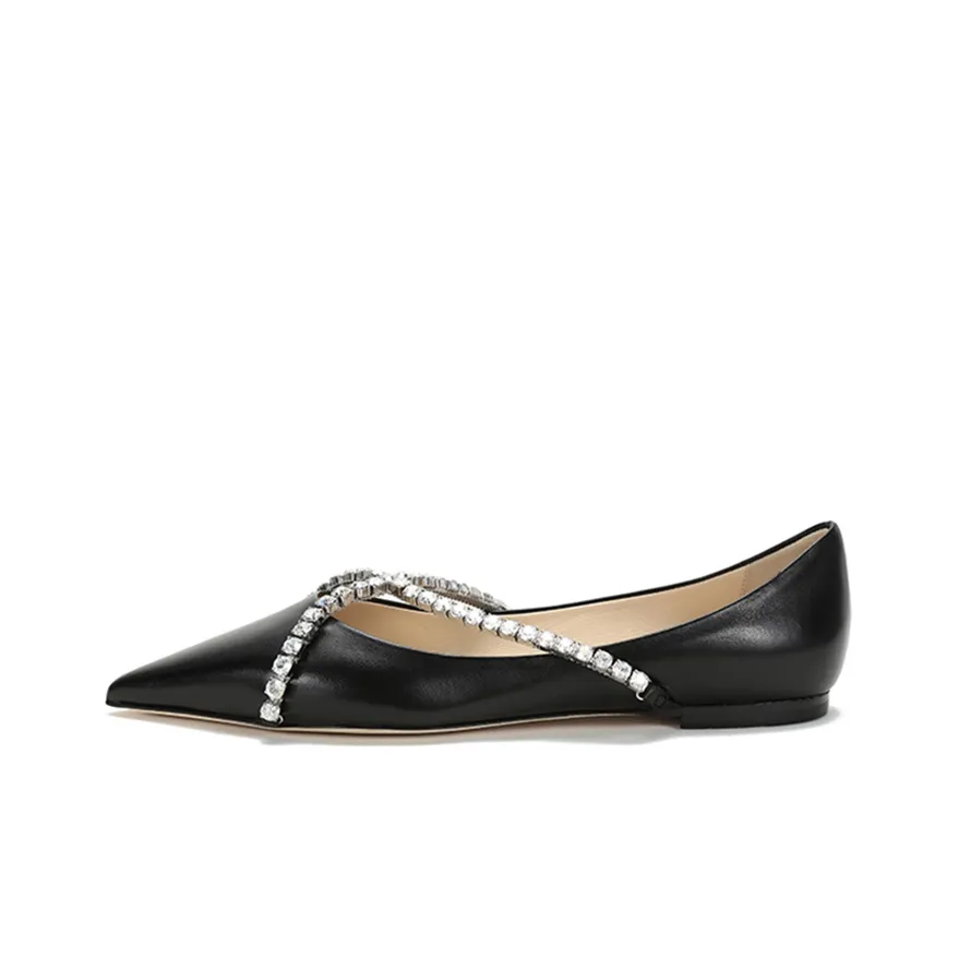 Jimmy Choo Genevi Flat Casual Single Shoes Women's Black