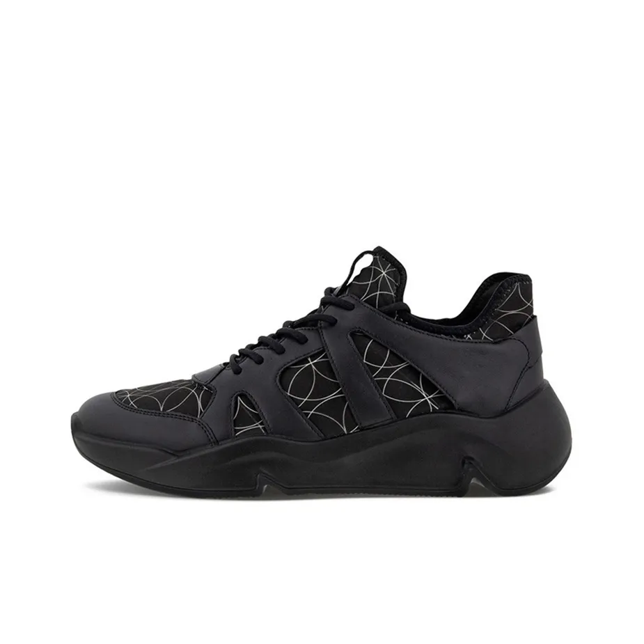 Ecco Tide Fun Anti Slip Wear Resistant Low Top Chunky Sneakers Men's Black