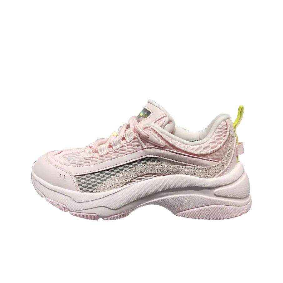 LiNing Aurora WindWalker Cushioned Slip Resistant Abrasion Resistant Breathable Low Top Chunky Sneakers Women's Pink