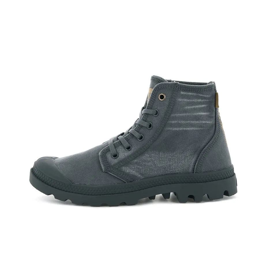 Палладий Palladenim Slip-Resistant Abrasion-Resistant Breathable Lightweight High-Top Canvas Shoes Unisex Dark Blue