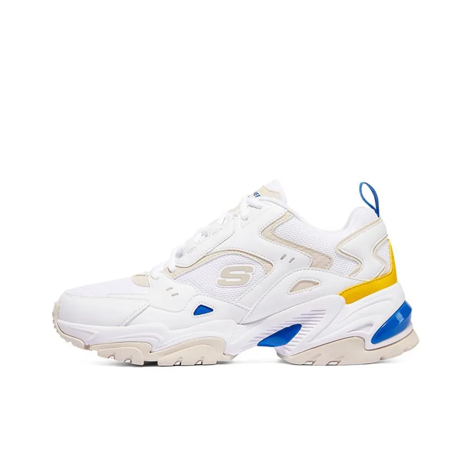 Skechers Stamina V2 Mecha Shoes 2 Low Top Chunky Sneakers Men's White Blue