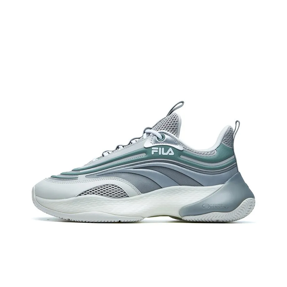 FILA FUSION Ray 2 Cushioned Slip Resistant Abrasion Resistant Breathable Low Top Chunky Sneakers Men's Iceberg Green