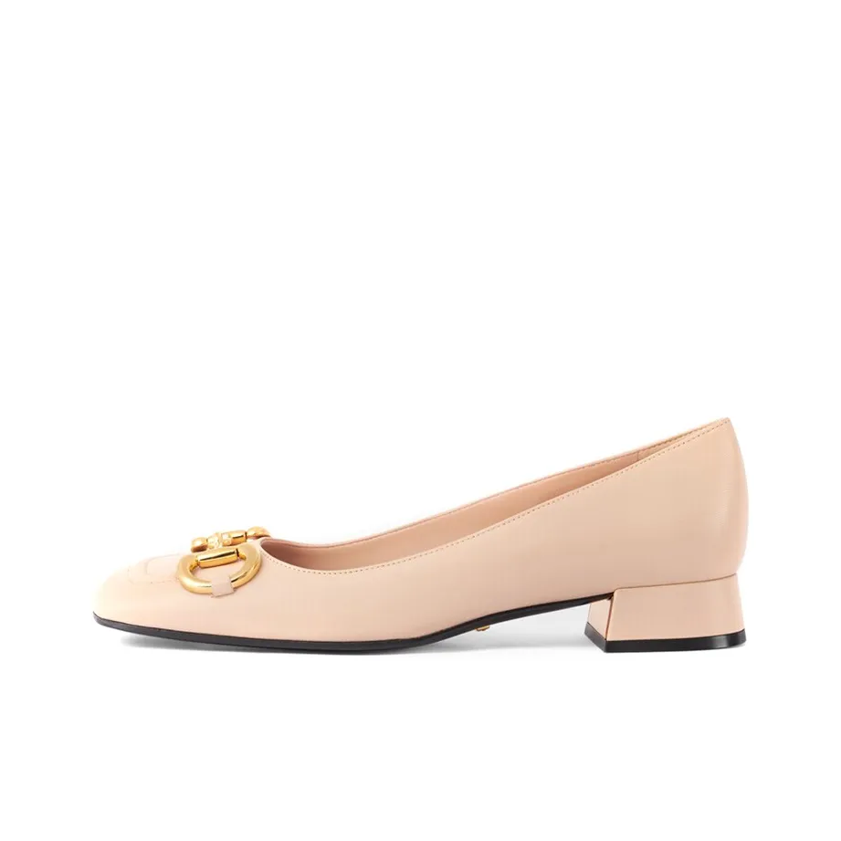 GUCCI Horsebit Ballet Flat Light Pink Leather Women's