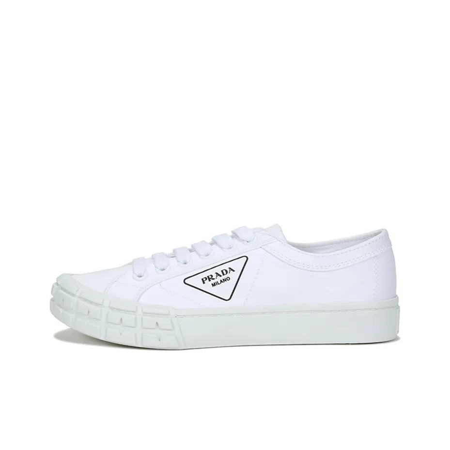 PRADA Canvas Shoes Men Low Top White