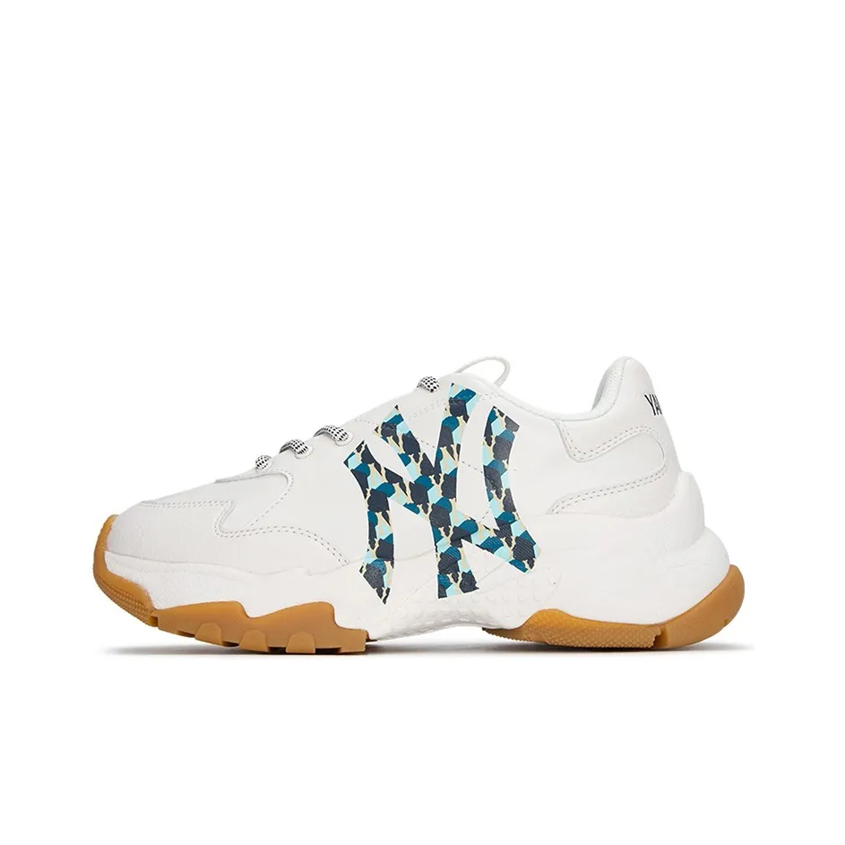 MLB Big Ball Chunky Cushioning Anti Slip And Wear Resistant Height Increasing Low Top Chunky Sneakers Unisex White