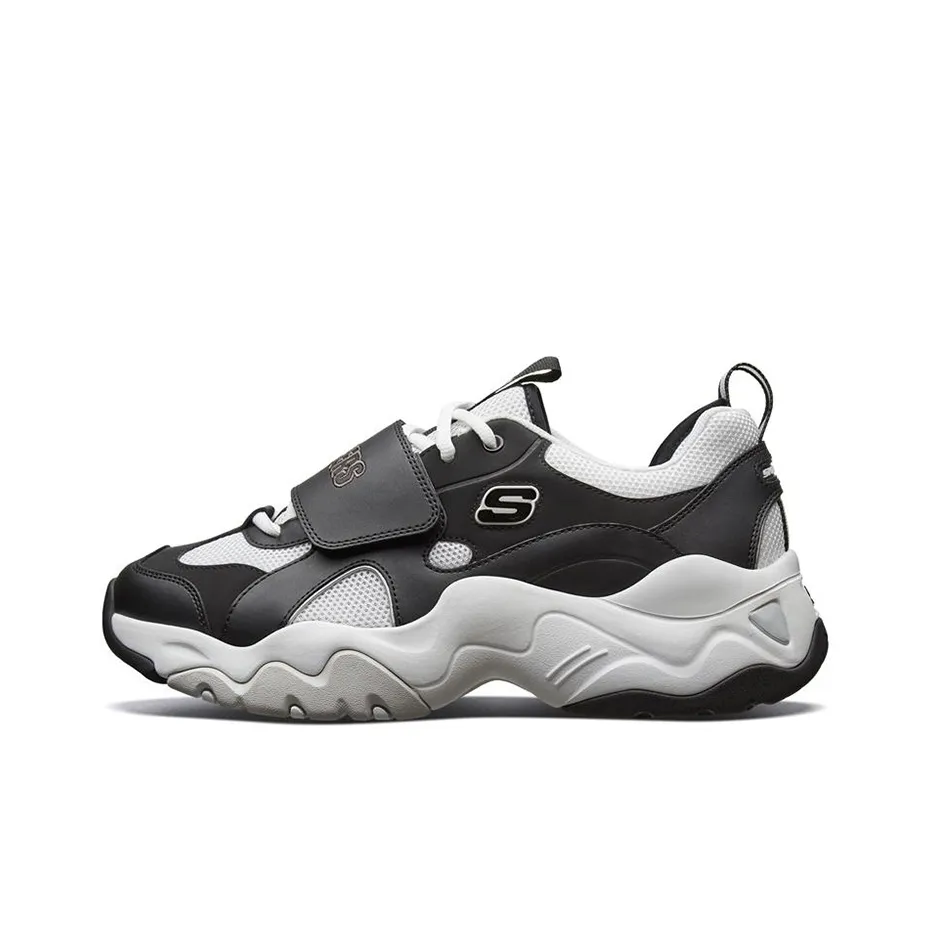 Skechers D'LITES 3.0 Low Top Chunky Sneakers Men's Black White