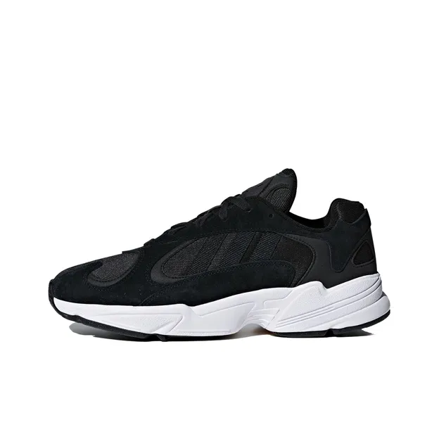 Adidas Originals YUNG 1 Slip Resistant Abrasion Resistant Легкий Низкий Топ Тяжелая Подошва Кроссовки Унисекс Черный Белый