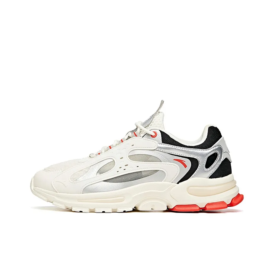 ANTA Амортизаторы Slip-on Устойчивый к истиранию Дышащий Низкий Топ Кроссовки для бега Мужские Белый Черный Серебряный