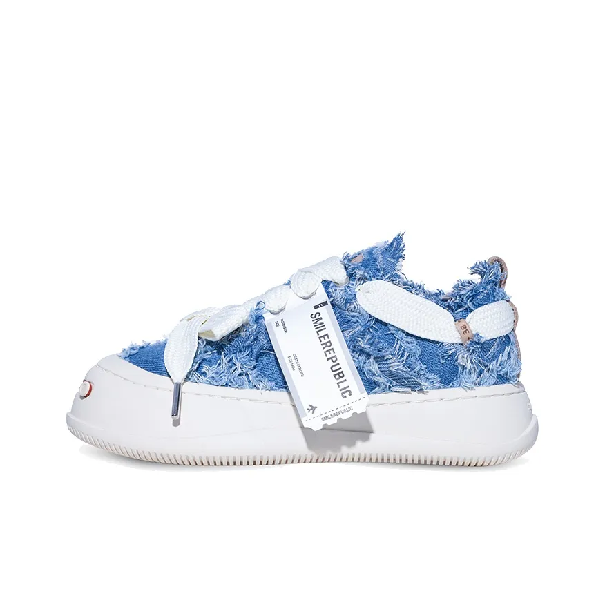 SMILEREPUBLIC Anti Slip Wear Resistant Low Top Canvas Shoes Unisex Blue