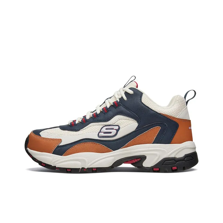 Skechers Stamina Low Топ Толстая подошва Кроссовки Мужские Синие Белые Оранжевые