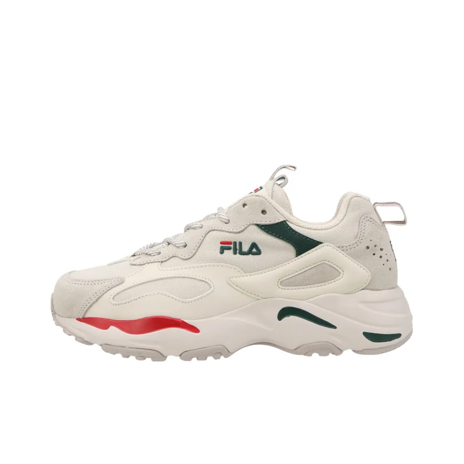 FILA Tracer Tekno Low Топ Толстоподошвенные кроссовки Унисекс Серый Зеленый Красный Корейский стиль