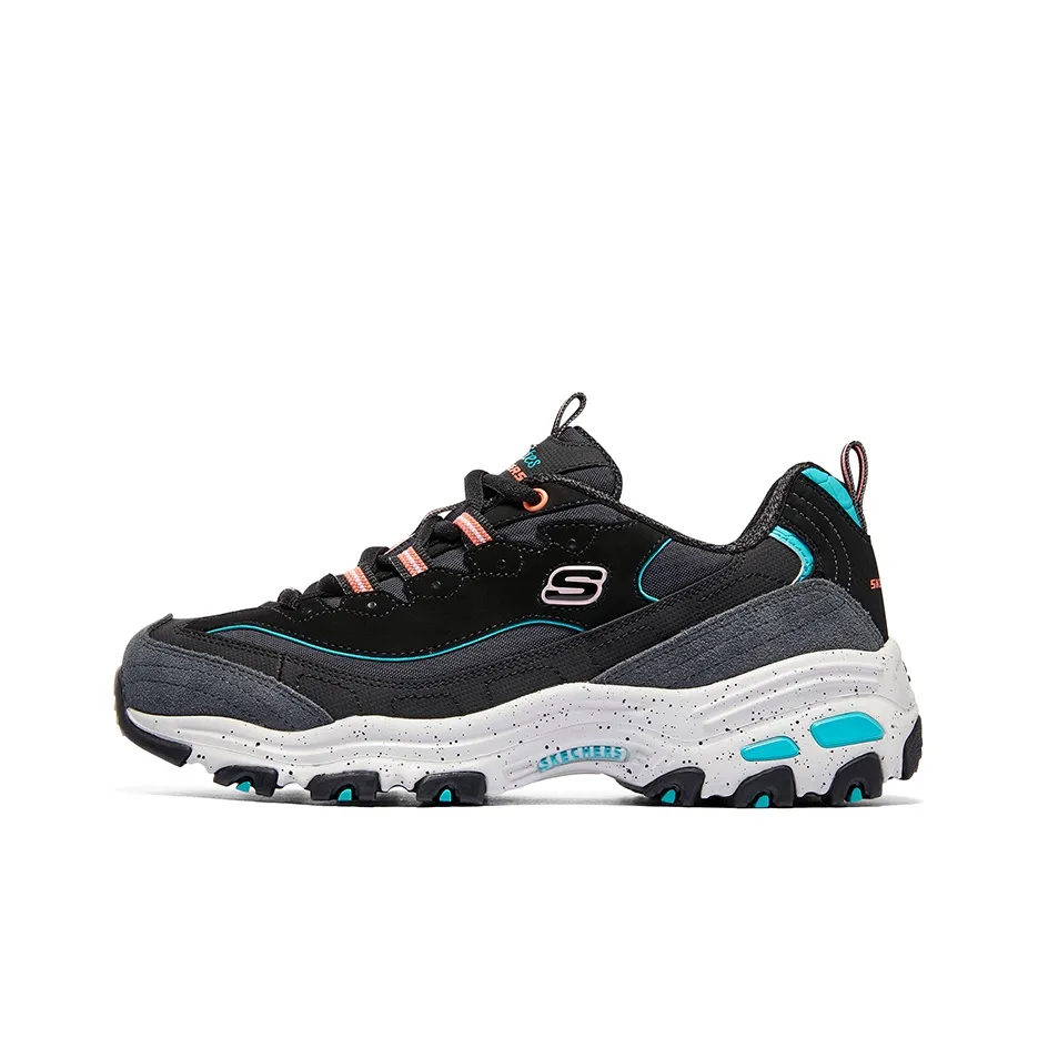 Skechers DLITES Low Top Chunky Sneakers Women's Black Blue Pink