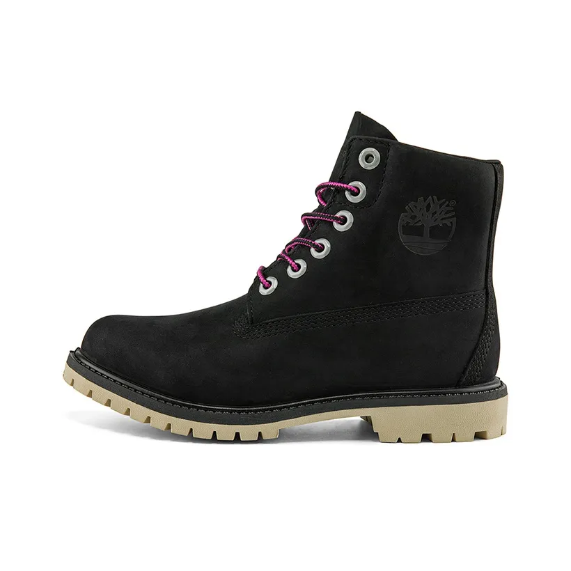Timberland Paninara Collarless 6 Inch Wide Fit Waterproof Boots 'Black Nubuck' Women's