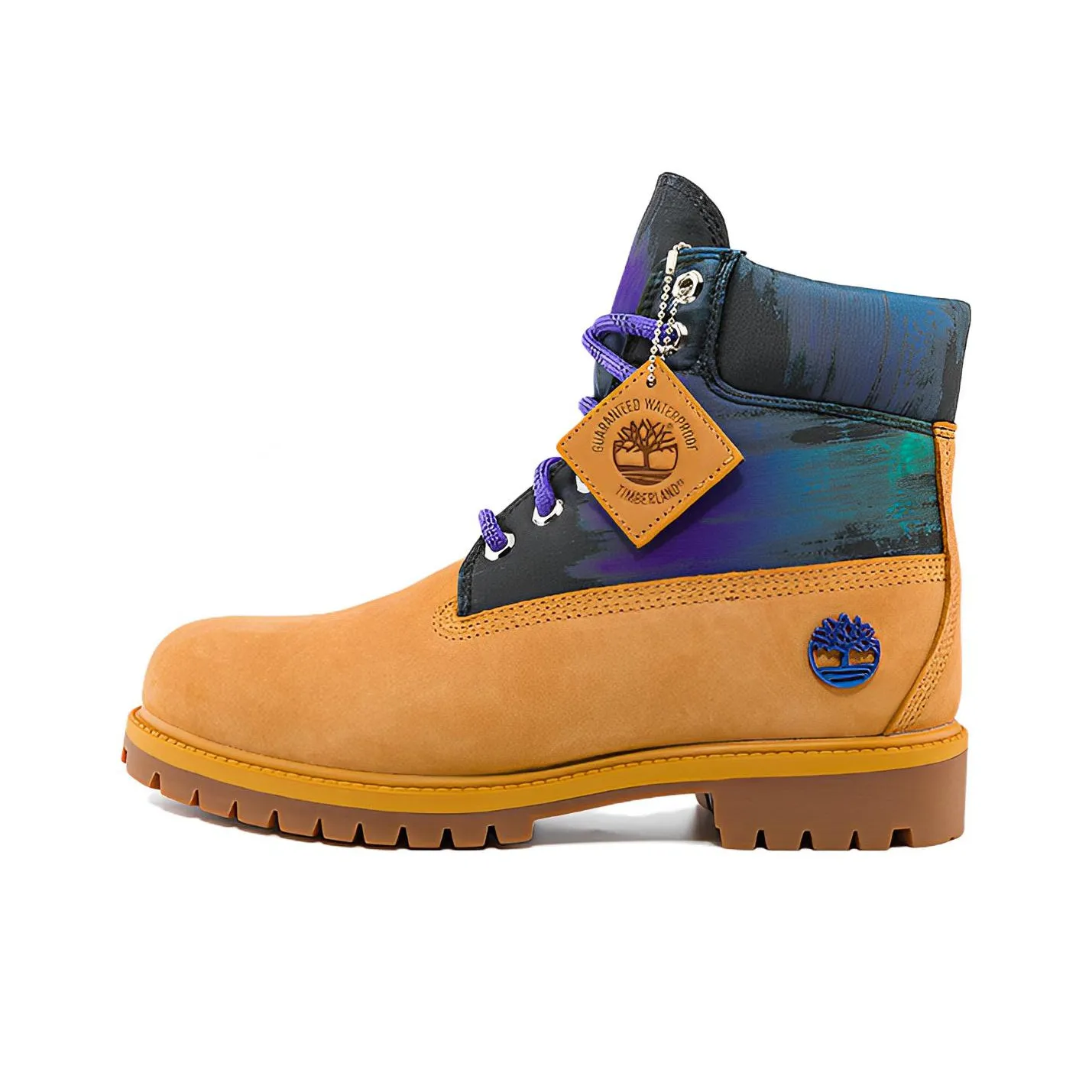 Timberland Premium 6 Inch Blue Yellow Boots