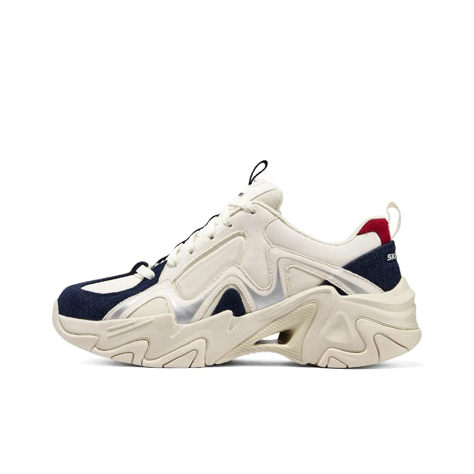 Skechers Stamina V3 Mecha Shoes 3 Low Top Chunky Sneakers Men's Beige Blue Red