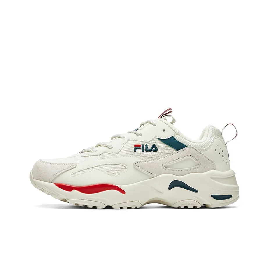 FILA Tracer Low Top Chunky Sneakers Men's Light White Fire Red