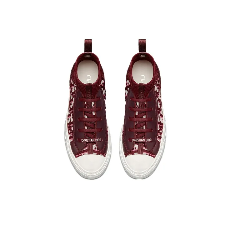 DIOR Walk'n'Dior Wear-Resistant High-Top Canvas Shoes Women's Red