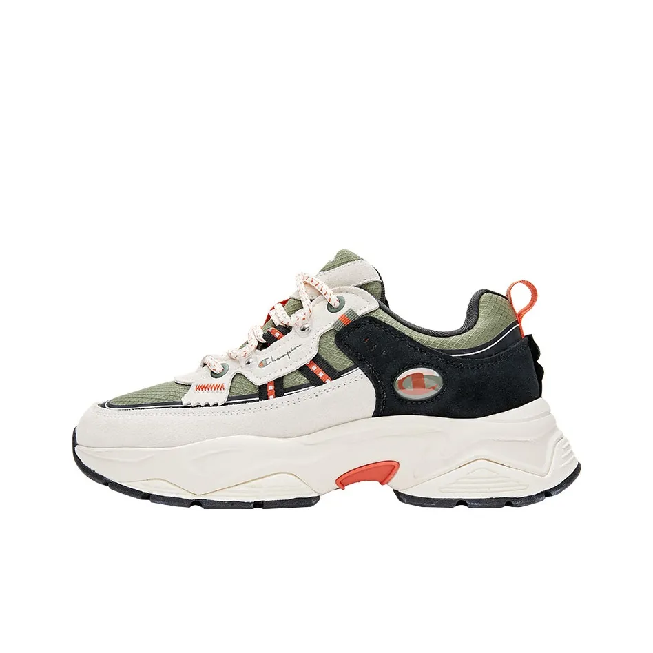 Champion Cushioning, Wear Resistant Low Top Chunky Sneakers Men's White Black